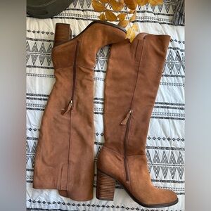 Brown Knee-High Suede Boots